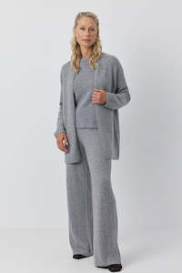 Essential Cashmere Flare Pant - Dark Grey Melange