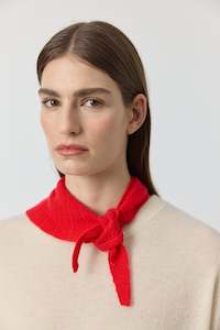 Cashmere Pointelle Bandana - Red