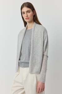 Essential Cashmere Featherweight Cardigan - Grey Melange