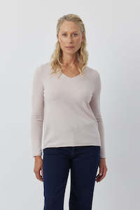 Essential Cashmere V Sweater - Pale Pink