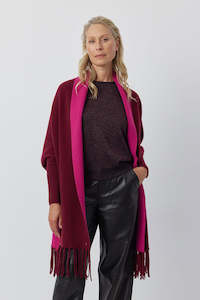 Clothing: Cashmere Double Sided Jacket - Shiraz/Crimson