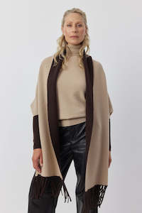 Cashmere Double Sided Jacket - Cacao/Camel