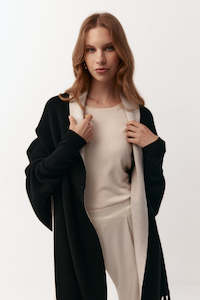 Cashmere Double Sided Jacket - Black/Cream