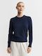 Essential Cashmere Rib Crew Sweater - Navy