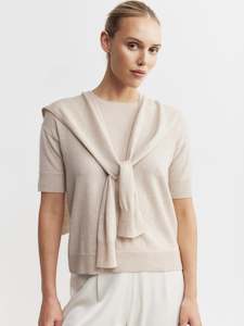 Clothing: Cashmere Sweater Scarf - Sand