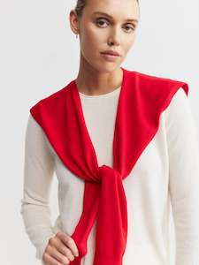 Clothing: Cashmere Sweater Scarf - Red