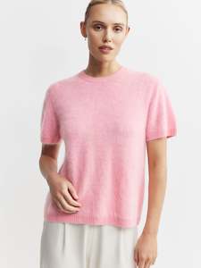 Brushed Cashmere Tee - Pink Marle