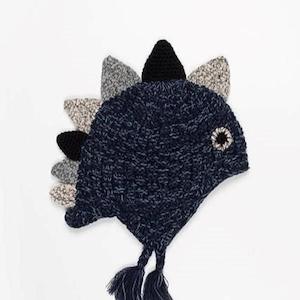 Dinosaur Beanie | Navy & Grey