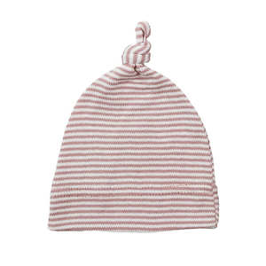 Topknot Cotton Strip Baby Hat Musk