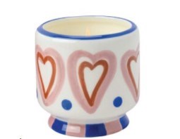 Hearts Ceramic Candle