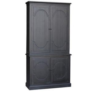 Soft furnishing: Black Distressed Cabinet - Old Pine