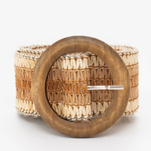 Rattan Stretch Belt -Boho Natural