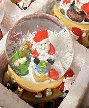 Santa on Fireplace Snow Globe