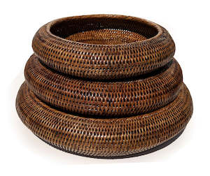 Deep Round Bowl Rattan Lg