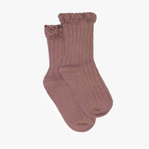 Bambino Sock | Lace Frill Dusty Rose