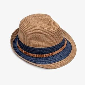 Natural & Navy Panama Hat