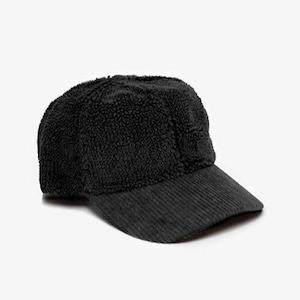 Sherpa & Cord Cap | Black