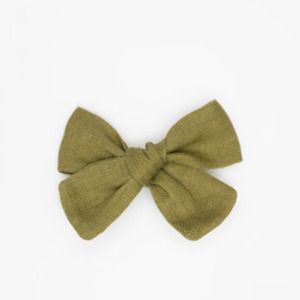 Bow Clip | Linen Moss