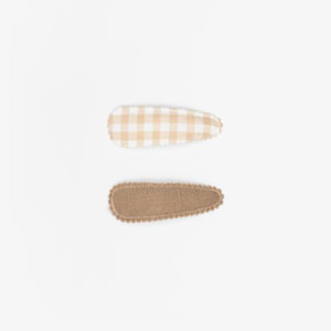 Clips | Oat Gingham & Taupe Linen