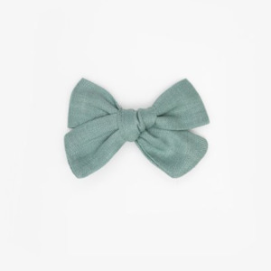 Bow Clip | Linen Duck Egg