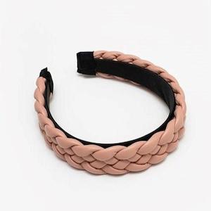 Braided PU Headband | Blush