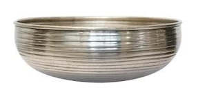 Soft furnishing: Ornate Ridged Bowl in Silver Antique finish 355D