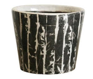 Zebra print Planters B & W 14D x 12H