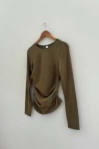 Clothing: Warp Top in Olive