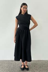 Wrap Bodice Dress in Black