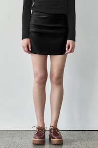 Sale - Ruched Mini Skirt in Black