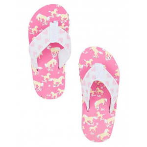 Clothing: Hatley Flip Flops - Horse Play