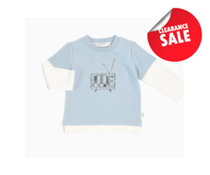 Clothing: Miles Baby Top - Blue Telly