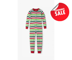 Clothing: Hatley Christmas Unionsuit - Christmas Stripes