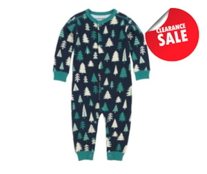 Clothing: Hatley Christmas Coverall - Boys Patterned Trees