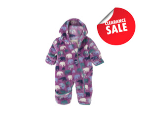 Clothing: Infant Fuzzy Fleece Bundler - Patterned Elephants