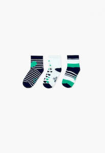 Clothing: Boboli 3pk Socks - Clover Green