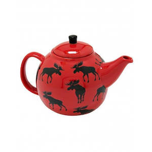 Hatley Tea Pot - Moose on Red