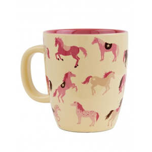 Clothing: Hatley Coffee Mug - Hearts & Horses