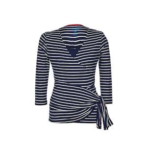 Clothing: Frugi Womens Wrap Top - Navy Iris