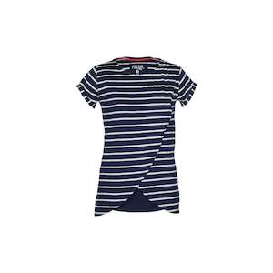 Frugi Womens Swoop Top - Navy Iris/Breton