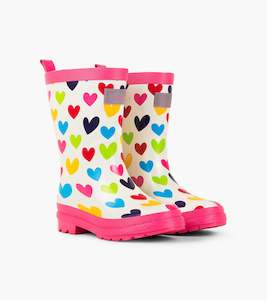 Clothing: Hatley Gumboots - Rainbow Hearts