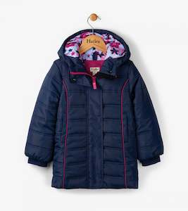 Clothing: Hatley Puffer Jacket - Wintery Blooms