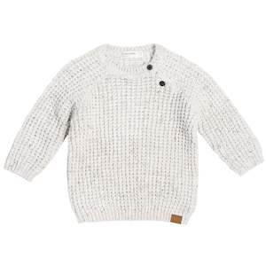 Miles Baby Sweater - White Waffle