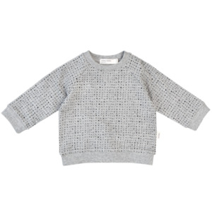 Clothing: Miles Baby Sweater - Heather Grey Splashed