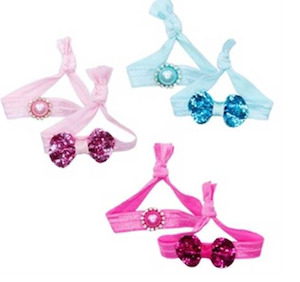 Clothing: Pink Poppy Hair Ties - Shimmer