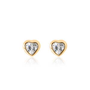 My Little Silver - Sparkle Heart Gold Earrings