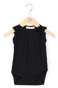 Mokopuna Singlet Bodysuit - Black