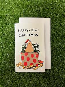 Clothing: Mini Card -Happy Kiwi Christmas