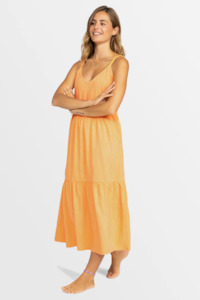 Roxy Waiting Line Tiered Dress - PAPAYA