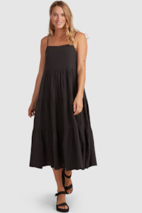 Billabong Lost Love Dress Tiered - BLACK